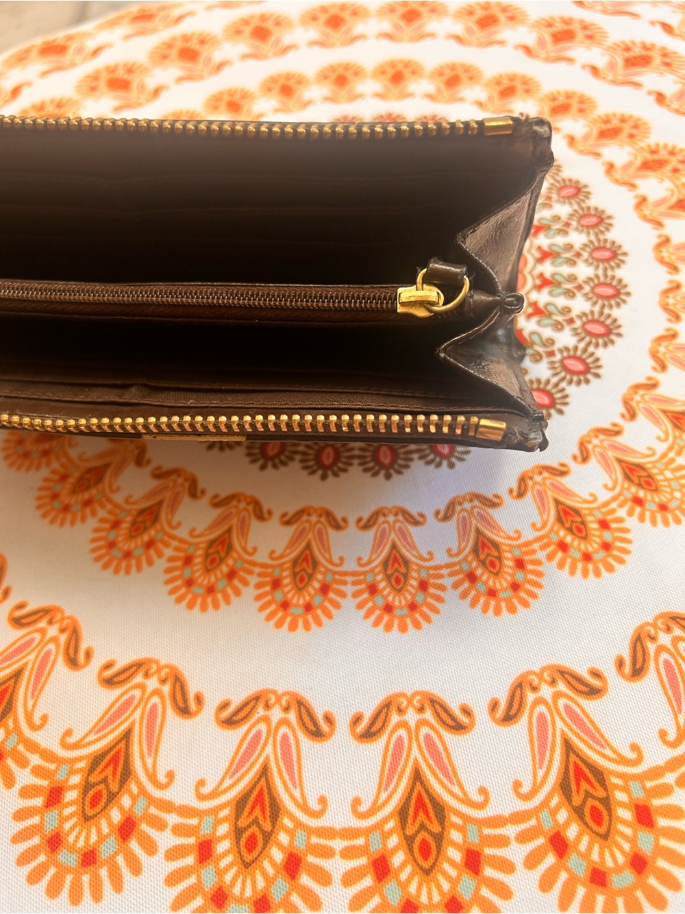Coach Brown Signature Zip-Around Wallet - Picture 8 of 8